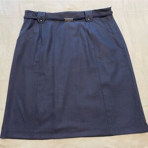 SALE $18 New Ellen Tracy belted skirt front pockets side zip size 16 $278 tag